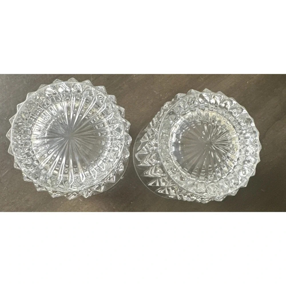 Set Of 2 MCM Crystal Heritage Double Old Fashion Glasses Bar Heavy Bottom